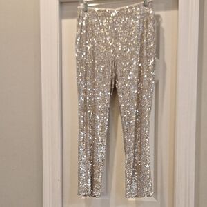 Cable & Guage Sparkly Sequin Party Event Pants Sz Small 60s 70s Vibes Evening